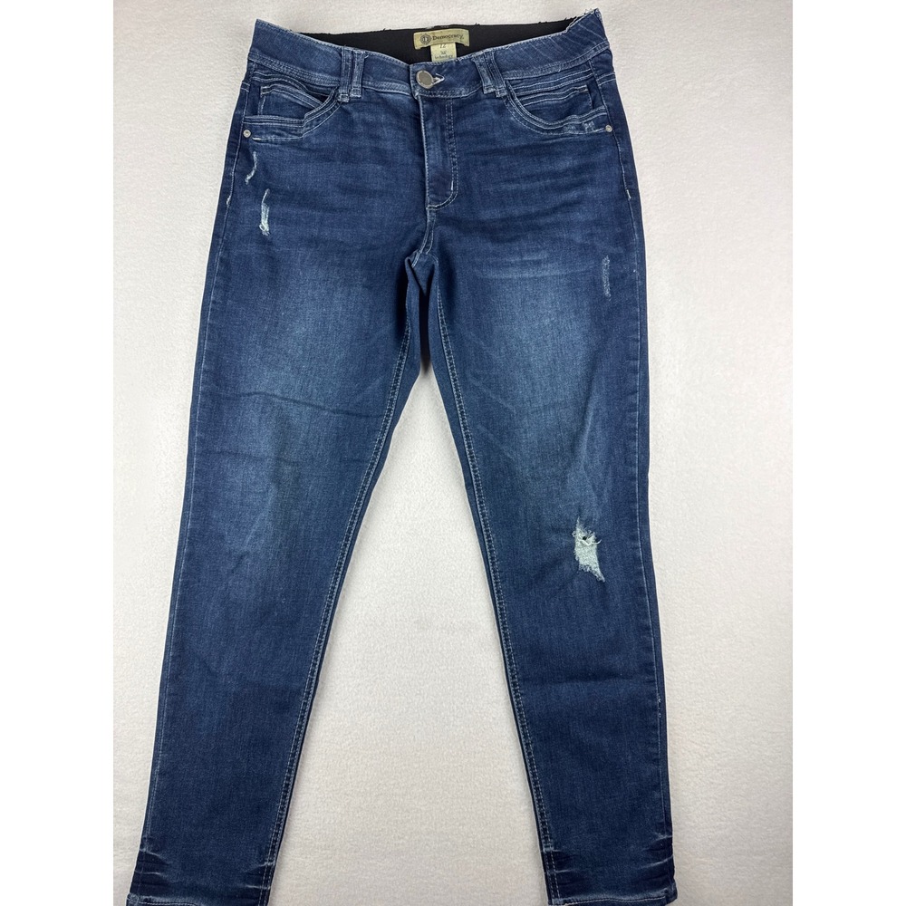 Democracy Ab Solution Skinny Jeans Women 12 Dark Wash Distressed B1841X03DXX